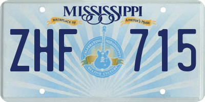 MS license plate ZHF715