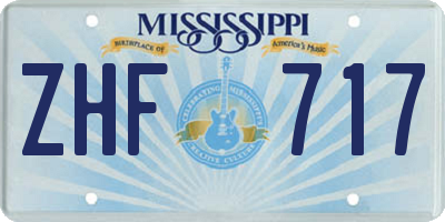MS license plate ZHF717