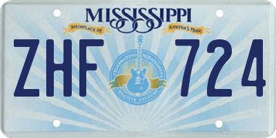 MS license plate ZHF724