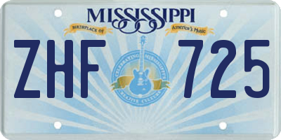 MS license plate ZHF725