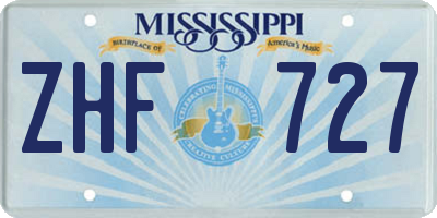 MS license plate ZHF727