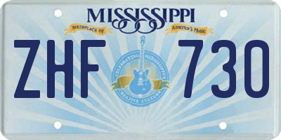 MS license plate ZHF730