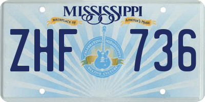 MS license plate ZHF736