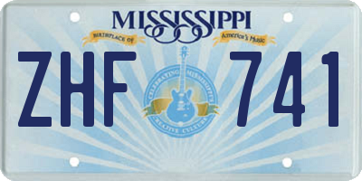MS license plate ZHF741