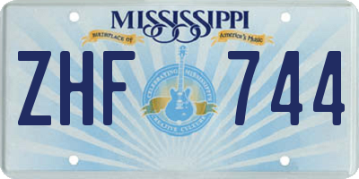 MS license plate ZHF744