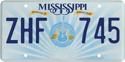 MS license plate ZHF745