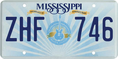 MS license plate ZHF746