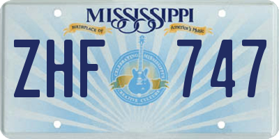 MS license plate ZHF747