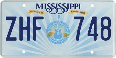 MS license plate ZHF748