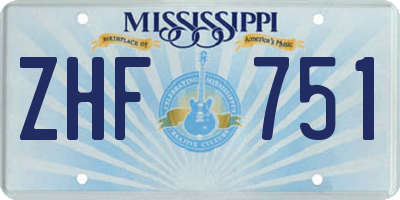 MS license plate ZHF751