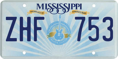 MS license plate ZHF753