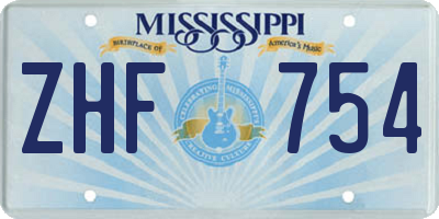 MS license plate ZHF754