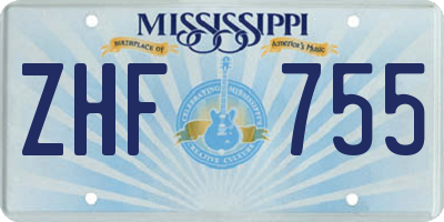 MS license plate ZHF755