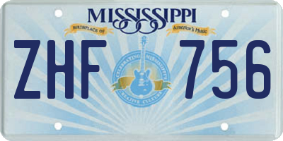 MS license plate ZHF756