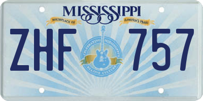MS license plate ZHF757