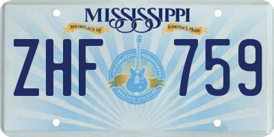 MS license plate ZHF759