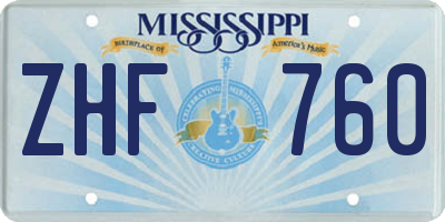 MS license plate ZHF760