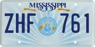MS license plate ZHF761