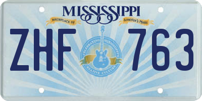 MS license plate ZHF763