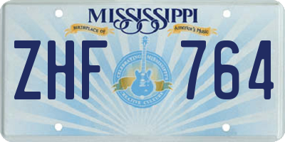 MS license plate ZHF764