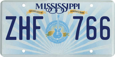 MS license plate ZHF766