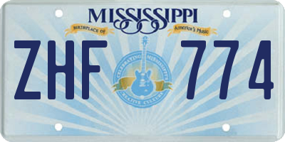 MS license plate ZHF774