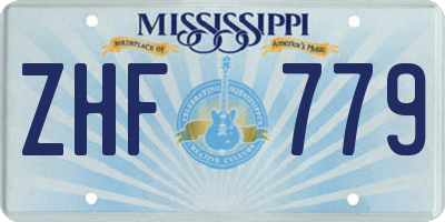 MS license plate ZHF779