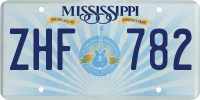 MS license plate ZHF782