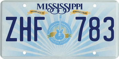 MS license plate ZHF783