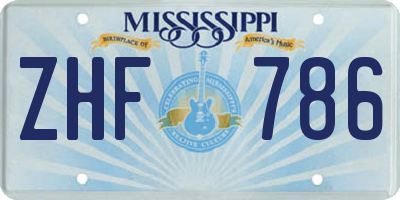 MS license plate ZHF786