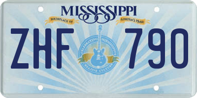 MS license plate ZHF790