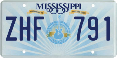MS license plate ZHF791