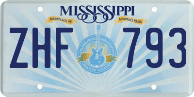 MS license plate ZHF793