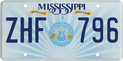 MS license plate ZHF796