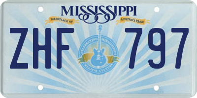 MS license plate ZHF797