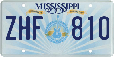 MS license plate ZHF810
