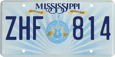 MS license plate ZHF814