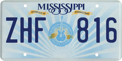 MS license plate ZHF816