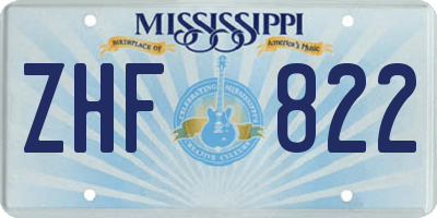 MS license plate ZHF822