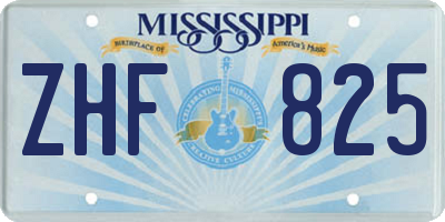 MS license plate ZHF825
