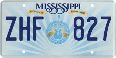 MS license plate ZHF827