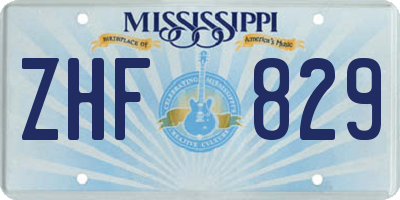 MS license plate ZHF829