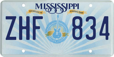MS license plate ZHF834