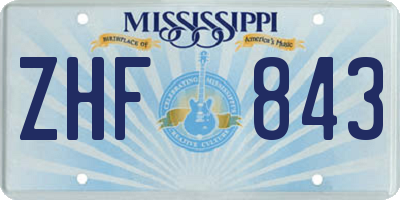 MS license plate ZHF843