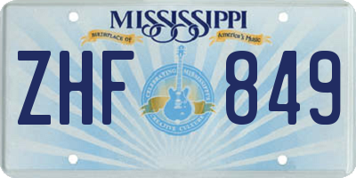 MS license plate ZHF849