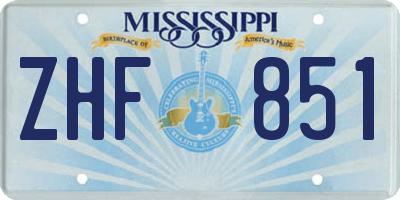 MS license plate ZHF851
