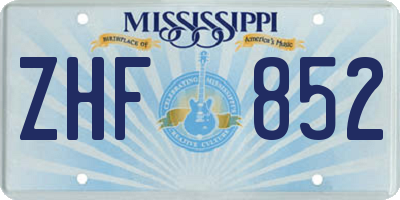 MS license plate ZHF852