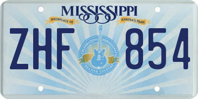 MS license plate ZHF854