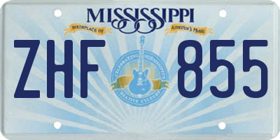 MS license plate ZHF855