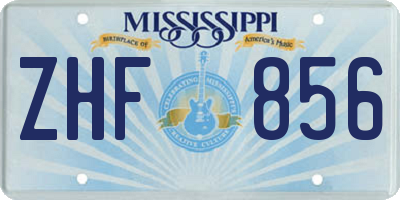 MS license plate ZHF856